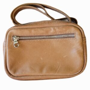 Parker Clay Delta Tan Leather Crossbody Shoulder Belt Bag